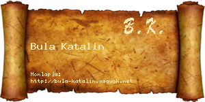 Bula Katalin névjegykártya